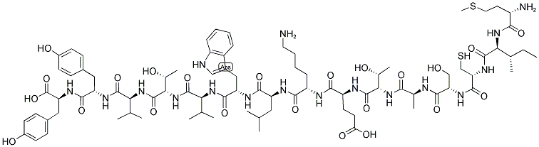 H-MET-ILE-CYS-SER-ALA-THR-GLU-LYS-LEU-TRP-VAL-THR-VAL-TYR-TYR-OH Struktur