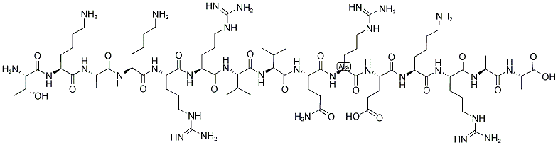 H-THR-LYS-ALA-LYS-ARG-ARG-VAL-VAL-GLN-ARG-GLU-LYS-ARG-ALA-ALA-OH Struktur