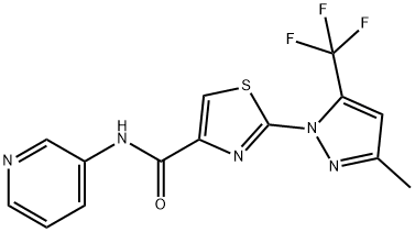 2-[3-METHYL-5-(TRIFLUOROMETHYL)-1H-PYRAZOL-1-YL]-N-(3-PYRIDINYL)-1,3-THIAZOLE-4-CARBOXAMIDE Struktur