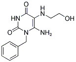 6-AMINO-1-BENZYL-5-(2-HYDROXY-ETHYLAMINO)-1H-PYRIMIDINE-2,4-DIONE Struktur