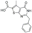 2-BENZYL-5-METHYL-4-OXO-3,4-DIHYDROTHIENO[2,3-D]PYRIMIDINE-6-CARBOXYLIC ACID Struktur