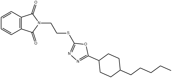 2-(2-([5-(4-PENTYLCYCLOHEXYL)-1,3,4-OXADIAZOL-2-YL]SULFANYL)ETHYL)-1H-ISOINDOLE-1,3(2H)-DIONE Struktur