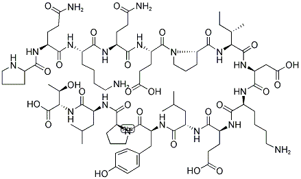 H-PRO-GLN-LYS-GLN-GLU-PRO-ILE-ASP-LYS-GLU-LEU-TYR-PRO-LEU-THR-OH Struktur