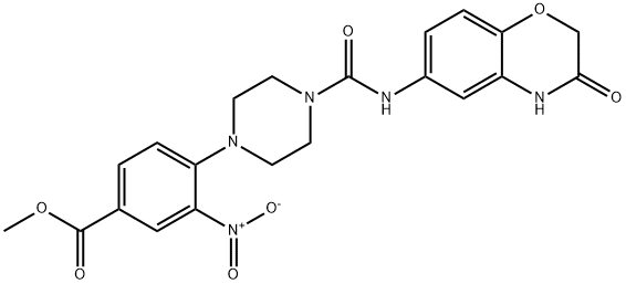 METHYL 3-NITRO-4-(4-([(3-OXO-3,4-DIHYDRO-2H-1,4-BENZOXAZIN-6-YL)AMINO]CARBONYL)PIPERAZINO)BENZENECARBOXYLATE Struktur