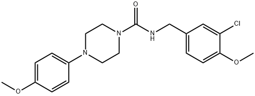 N-(3-CHLORO-4-METHOXYBENZYL)-4-(4-METHOXYPHENYL)TETRAHYDRO-1(2H)-PYRAZINECARBOXAMIDE Struktur