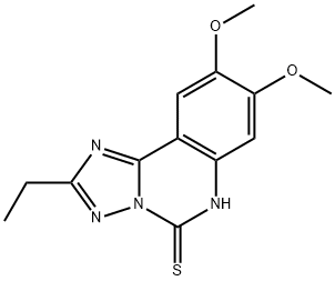 2-ETHYL-8,9-DIMETHOXY[1,2,4]TRIAZOLO[1,5-C]QUINAZOLINE-5(6H)-THIONE Struktur