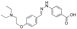 N-(4-CARBOXYPHENYL)-4-(DIETHYLAMINOETHOXY)-BENZALDEHYDE HYDRAZONE Struktur