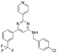 N-(4-CHLOROBENZYL)-2-PYRIDIN-4-YL-6-[3-(TRIFLUOROMETHYL)PHENYL]PYRIMIDIN-4-AMINE Struktur