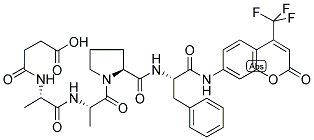 SUC-ALA-ALA-PRO-PHE-7-AMINO-4-TRIFLUORO-METHYLCOUMARIN Struktur