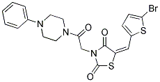 (E)-5-((5-BROMOTHIOPHEN-2-YL)METHYLENE)-3-(2-OXO-2-(4-PHENYLPIPERAZIN-1-YL)ETHYL)THIAZOLIDINE-2,4-DIONE Struktur