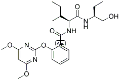 (2S)-2-[(2S)-2-[2-[(4,6-DIMETHOXYPYRIMIDIN-2-YL)OXY]BENZAMIDO]-3-METHYLVALERAMIDO]BUTAN-1-OL Struktur