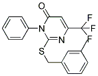 2-[(3-METHYLBENZYL)SULFANYL]-3-PHENYL-6-(TRIFLUOROMETHYL)-4(3H)-PYRIMIDINONE Struktur