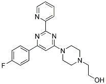 2-(4-[6-(4-FLUOROPHENYL)-2-PYRIDIN-2-YLPYRIMIDIN-4-YL]PIPERAZIN-1-YL)ETHANOL Struktur