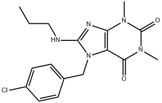 7-(4-CHLOROBENZYL)-1,3-DIMETHYL-8-(PROPYLAMINO)-3,7-DIHYDRO-1H-PURINE-2,6-DIONE Struktur