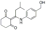 2-[1-[4-(HYDROXYMETHYL)PHENYLAMINO]-3-METHYLBUTYLIDENE]-5,5-DIMETHYL-1,3-CYCLOHEANEDIONE Struktur