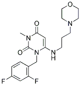 1-(2,4-DIFLUORO-BENZYL)-3-METHYL-6-(3-MORPHOLIN-4-YL-PROPYLAMINO)-1H-PYRIMIDINE-2,4-DIONE Struktur