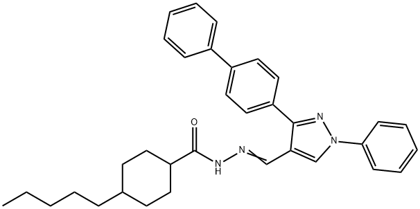 N'-[(Z)-(3-[1,1'-BIPHENYL]-4-YL-1-PHENYL-1H-PYRAZOL-4-YL)METHYLIDENE]-4-PENTYLCYCLOHEXANECARBOHYDRAZIDE Struktur