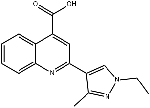 2-(1-ETHYL-3-METHYL-1 H-PYRAZOL-4-YL)-QUINOLINE-4-CARBOXYLIC ACID Struktur