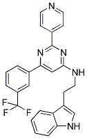 [2-(1H-INDOL-3-YL)-ETHYL]-[2-PYRIDIN-4-YL-6-(3-TRIFLUOROMETHYL-PHENYL)-PYRIMIDIN-4-YL]-AMINE Struktur