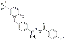 1-[4-[1-AMINO-2-AZA-3-(4-METHOXYBENZOYL)-3-OXAPROP-1-EN-1-YL]BENZYL]-5-(TRIFLUOROMETHYL)-2-PYRIDONE Struktur