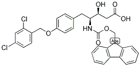 FMOC-(3S,4S)-4-AMINO-3-HYDROXY-5-(4'-DICHLOROBENZOXYPHENYL)PENTANOIC ACID Struktur