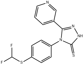 4-(4-DIFLUOROMETHYLSULFANYL-PHENYL)-5-PYRIDIN-3-YL-4H-[1,2,4]TRIAZOLE-3-THIOL Struktur