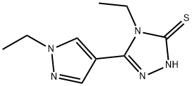 4-ETHYL-5-(1-ETHYL-1 H-PYRAZOL-4-YL)-4 H-[1,2,4]TRIAZOLE-3-THIOL Struktur