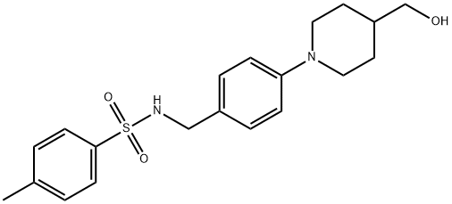 N-(4-[4-(HYDROXYMETHYL)PIPERIDINO]BENZYL)-4-METHYLBENZENESULFONAMIDE Struktur