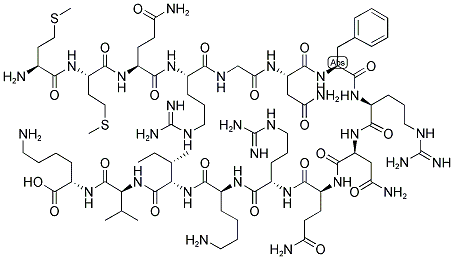 H-MET-MET-GLN-ARG-GLY-ASN-PHE-ARG-ASN-GLN-ARG-LYS-ILE-VAL-LYS-OH Struktur