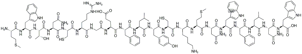 H-MET-TRP-THR-ASN-CYS-ARG-GLY-GLU-PHE-LEU-TYR-CYS-LYS-MET-ASN-TRP-PHE-LEU-ASN-TRP-OH Struktur