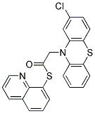 S-QUINOLIN-8-YL (2-CHLORO-10H-PHENOTHIAZIN-10-YL)ETHANETHIOATE Struktur