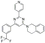 2-[2-PYRIDIN-4-YL-6-(3-TRIFLUOROMETHYL-PHENYL)-PYRIMIDIN-4-YL]-1,2,3,4-TETRAHYDRO-ISOQUINOLINE Struktur