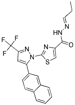 2-[5-(2-NAPHTHYL)-3-(TRIFLUOROMETHYL)-1H-PYRAZOL-1-YL]-N'-[(1E)-PROPYLIDENE]-1,3-THIAZOLE-4-CARBOHYDRAZIDE Struktur