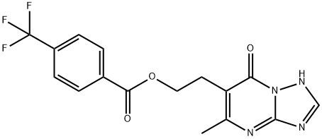 2-(5-METHYL-7-OXO-4,7-DIHYDRO[1,2,4]TRIAZOLO[1,5-A]PYRIMIDIN-6-YL)ETHYL 4-(TRIFLUOROMETHYL)BENZENECARBOXYLATE Struktur