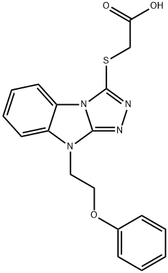 ([9-(2-PHENOXYETHYL)-9H-[1,2,4]TRIAZOLO[4,3-A]BENZIMIDAZOL-3-YL]THIO)ACETIC ACID Struktur