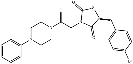 (5E)-5-(4-BROMOBENZYLIDENE)-3-[2-OXO-2-(4-PHENYLPIPERAZIN-1-YL)ETHYL]-1,3-THIAZOLIDINE-2,4-DIONE Struktur