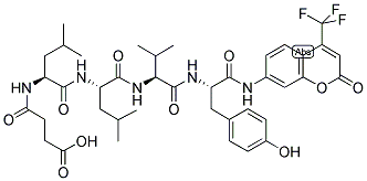 SUC-LEU-LEU-VAL-TYR-7-AMINO-4-TRIFLUOROMETHYLCOUMARIN Struktur