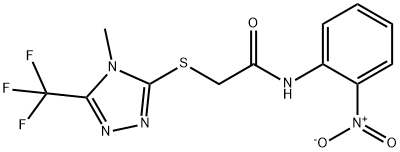 2-([4-METHYL-5-(TRIFLUOROMETHYL)-4H-1,2,4-TRIAZOL-3-YL]SULFANYL)-N-(2-NITROPHENYL)ACETAMIDE Struktur