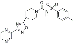 N-((4-METHYLPHENYL)SULFONYL)-4-[3-(PYRAZIN-2-YL)-1,2,4-OXADIAZOL-5-YL]PIPERIDINE-1-CARBOXAMIDE Struktur