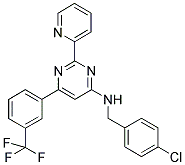 N-(4-CHLOROBENZYL)-2-PYRIDIN-2-YL-6-[3-(TRIFLUOROMETHYL)PHENYL]PYRIMIDIN-4-AMINE Struktur