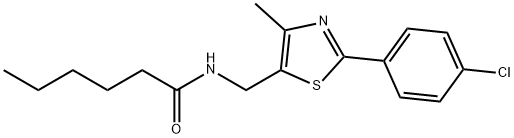 N-([2-(4-CHLOROPHENYL)-4-METHYL-1,3-THIAZOL-5-YL]METHYL)HEXANAMIDE Struktur