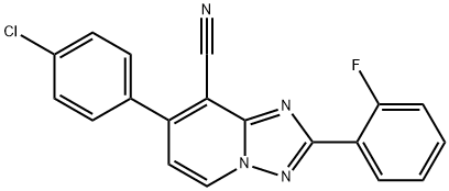 7-(4-CHLOROPHENYL)-2-(2-FLUOROPHENYL)[1,2,4]TRIAZOLO[1,5-A]PYRIDINE-8-CARBONITRILE Struktur