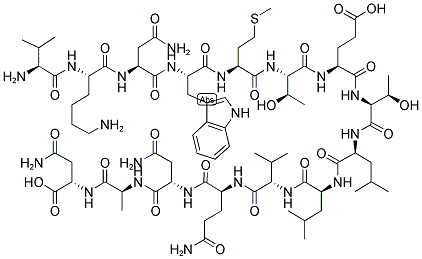 H-VAL-LYS-ASN-TRP-MET-THR-GLU-THR-LEU-LEU-VAL-GLN-ASN-ALA-ASN-OH Struktur