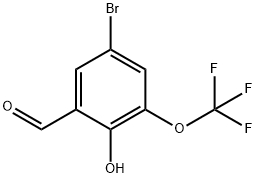 5-BROMO-2-HYDROXY-3-(TRIFLUOROMETHOXY)BENZALDEHYDE Struktur