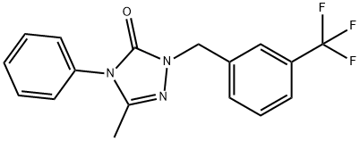 5-METHYL-4-PHENYL-2-[3-(TRIFLUOROMETHYL)BENZYL]-2,4-DIHYDRO-3H-1,2,4-TRIAZOL-3-ONE Struktur