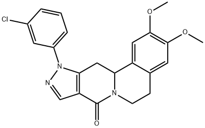 11-(3-CHLOROPHENYL)-2,3-DIMETHOXY-5,11,12,12A-TETRAHYDROPYRAZOLO[3',4':4,5]PYRIDO[2,1-A]ISOQUINOLIN-8(6H)-ONE Struktur