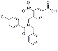 4-([N-(4-CHLOROBENZOYL)-N-(4-METHYLBENZYL)AMINO]-METHYL)-3-NITROBENZOIC ACID Struktur