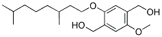 2-METHOXY-5-(3',7'-DIMETHYLOCTYLOXY)-1,4-BIS(HYDROXYMETHYL)BENZENE Struktur