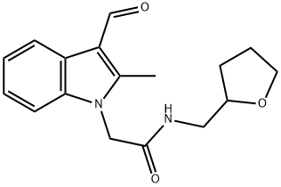 2-(3-FORMYL-2-METHYL-INDOL-1-YL)-N-(TETRAHYDRO-FURAN-2-YLMETHYL)-ACETAMIDE Struktur