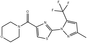 (2-[3-METHYL-5-(TRIFLUOROMETHYL)-1H-PYRAZOL-1-YL]-1,3-THIAZOL-4-YL)(MORPHOLINO)METHANONE Struktur